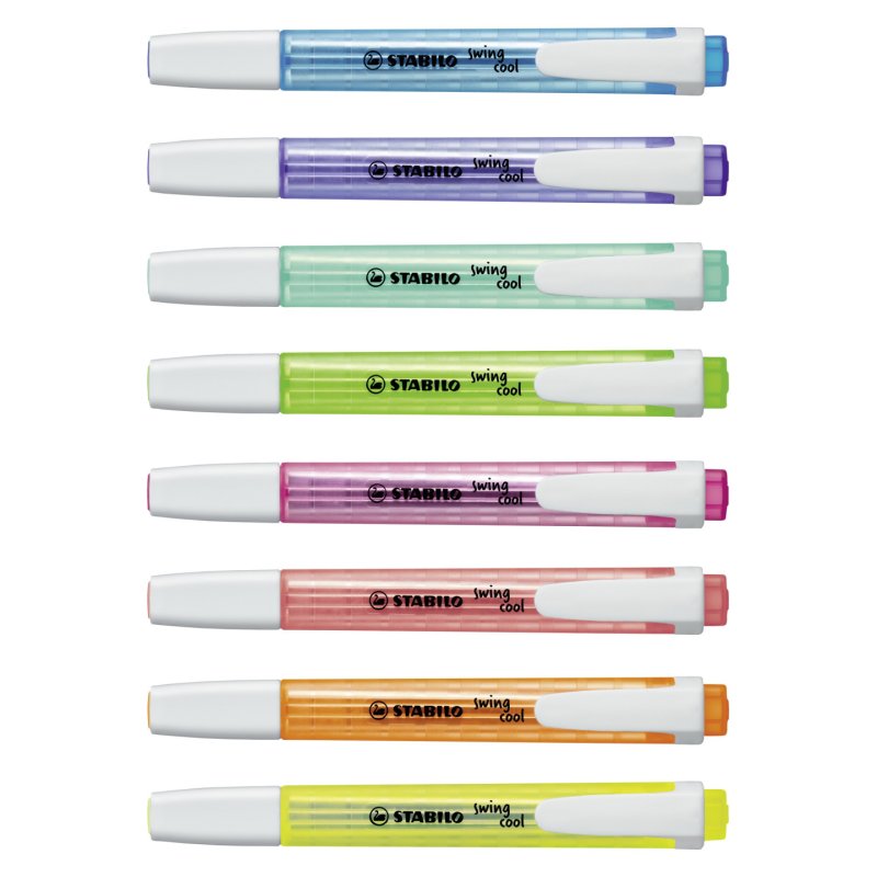 STABILO swing cool Pastel marker 8 pc(s) Chisel tip Blue, Green, Orange, Pink, Red, Violet, Yellow