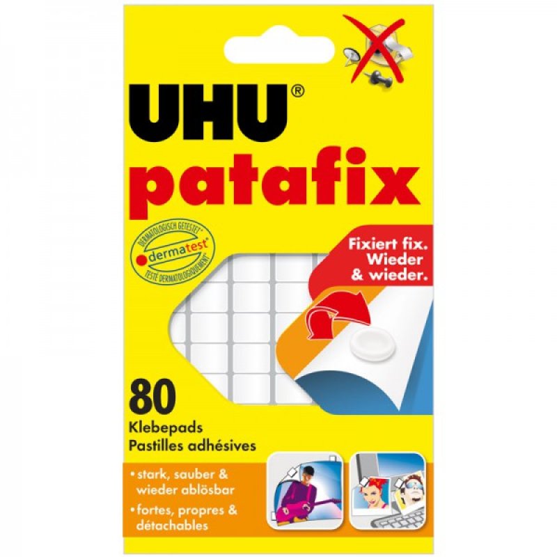 UHU Pâtes adhésives patafix, repositionnable, blanc