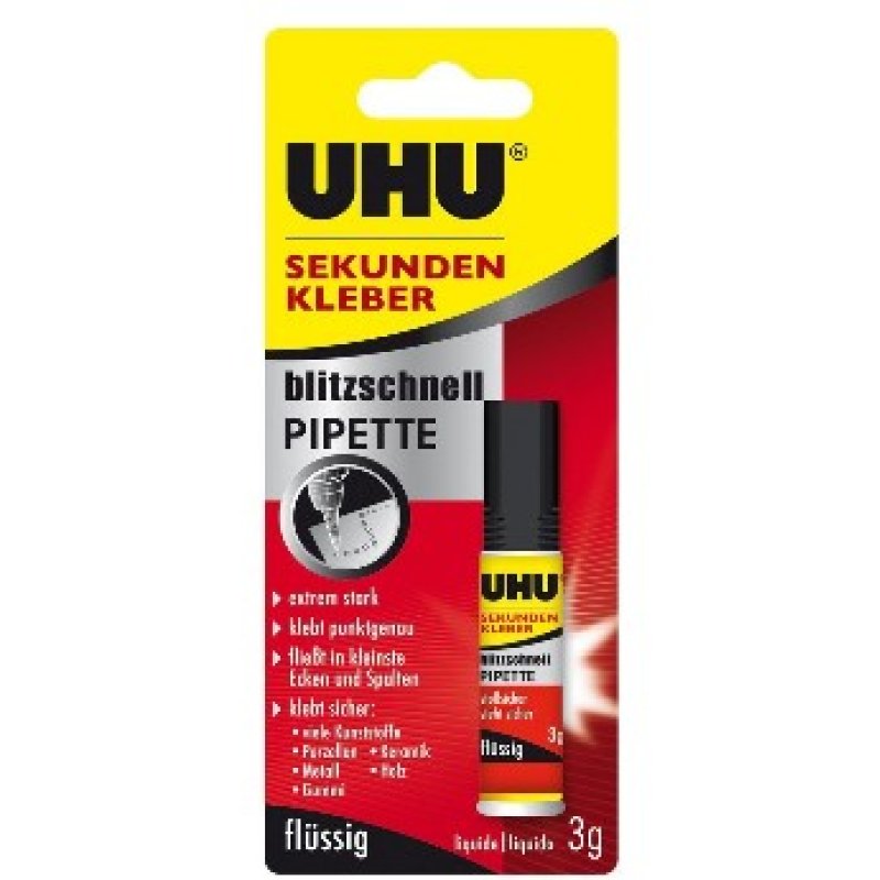 UHU colle instantanée blitzschnell PIPETTE, 10 g