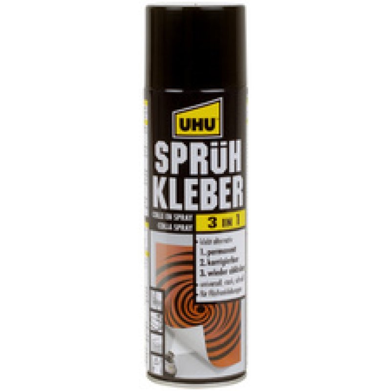 UHU Colle aérosol 3 en 1, redécollable, spray de 500 ml