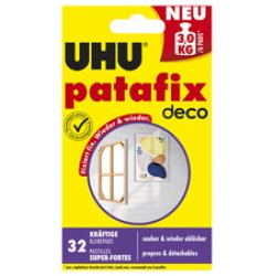 UHU Pastilles adhésives patafix deco, détachable, blanc