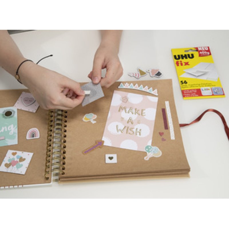 UHU Pastilles adhésives patafix deco, détachable, blanc