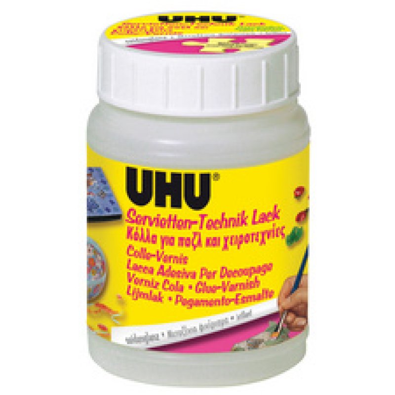 UHU colle-vernis pour serviettes, aspect satiné, contenu: