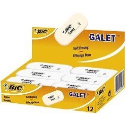 BIC Gomme en caoutchouc Galet, blanc, oval