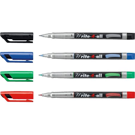 STABILO Write-4-all marqueur indélébile Noir, Bleu, Vert, Rouge 4 pièce(s)