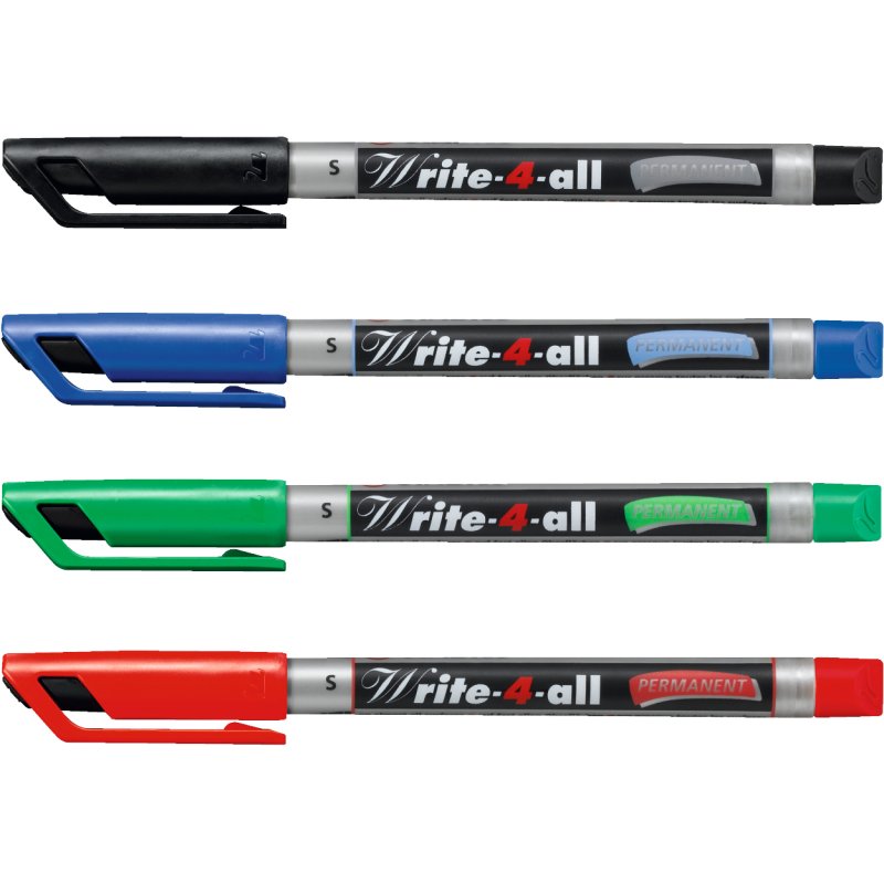 STABILO Write-4-all permanent marker Black, Blue, Green, Red 4 pc(s)