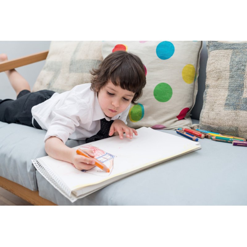 STABILO Crayon multi-talents woody 3 en 1, rond, blanc