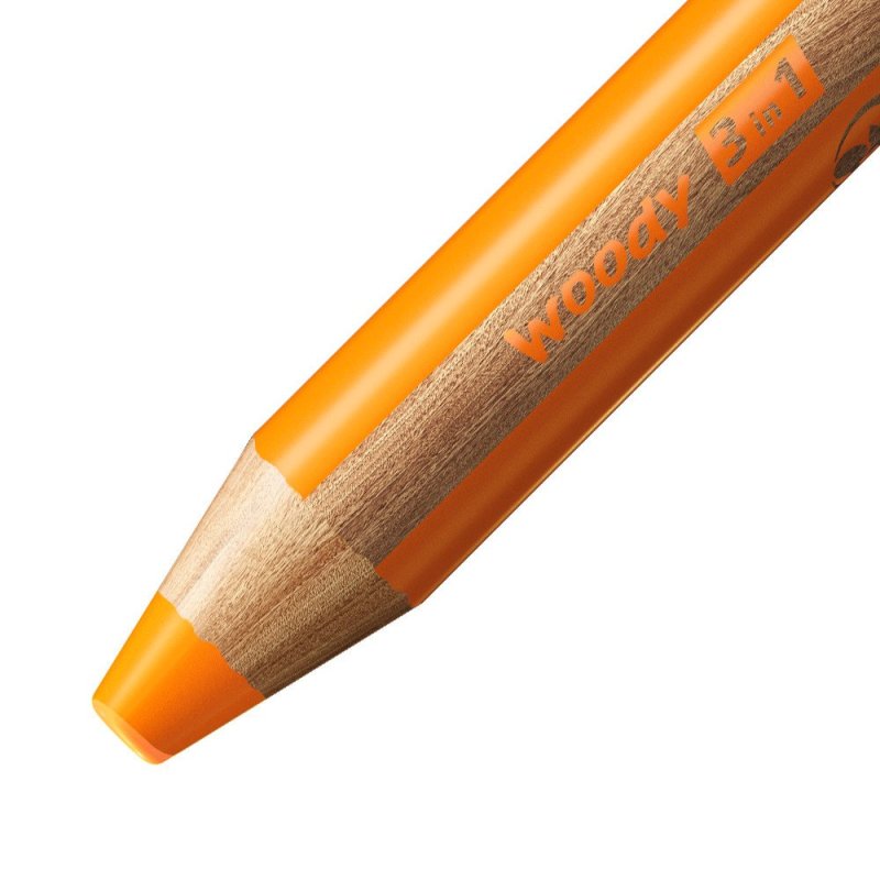 STABILO Crayon multi-talents woody 3 en 1, rond,orange clair