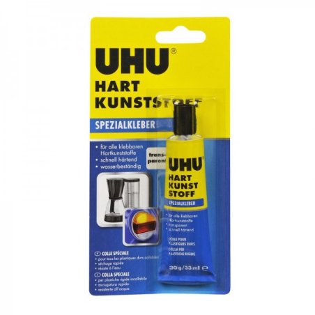 UHU colle spéciale" HART KUNSTSTOFF", plastique dur, 30 g