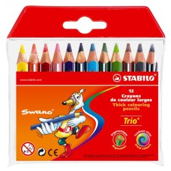 STABILO Crayon de couleur triangulaire Trio épais, court