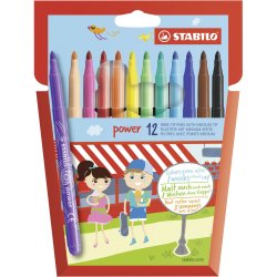 STABILO power stylo-feutre Moyen Multicolore 12 pièce(s)