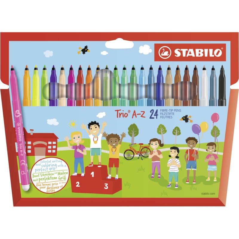 STABILO Feutre Trio A-Z, étui en carton de 24