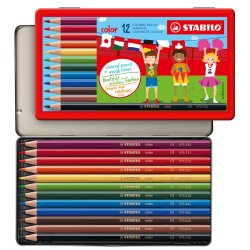 STABILO Crayon de couleur color, hexagonal, étui métal de 12