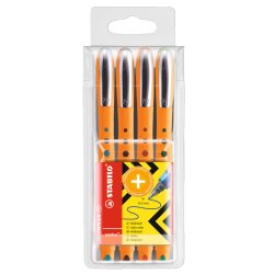 STABILO worker Stick pen Black, Blue, Green, Multicolour, Red 4 pc(s)
