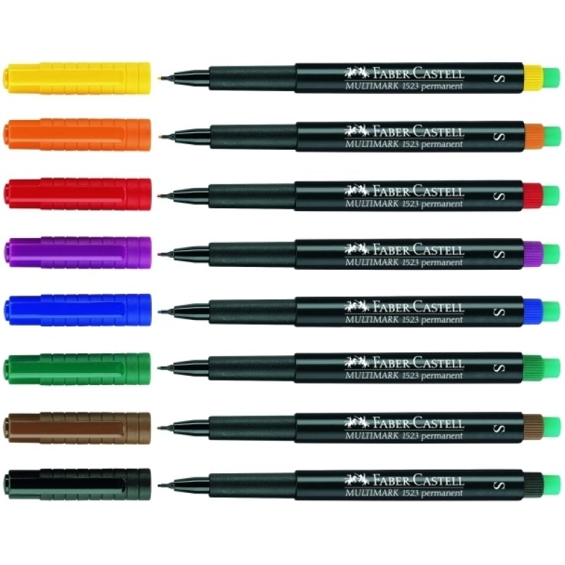 Faber-Castell 152304 marqueur indélébile Noir, Bleu, Vert, Rouge 4 pièce(s)