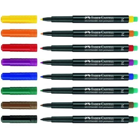 Faber-Castell 152504 marqueur indélébile Noir, Bleu, Or, Rouge 4 pièce(s)