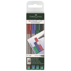 Faber-Castell Multimark marqueur 4 pièce(s) Noir, Bleu, Vert, Rouge