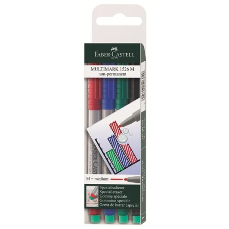 Faber-Castell MULTIMARK marqueur 4 pièce(s) Noir, Bleu, Vert, Rouge