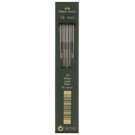FABER-CASTELL Mines TK 9071, noir profond, degré dureté: B