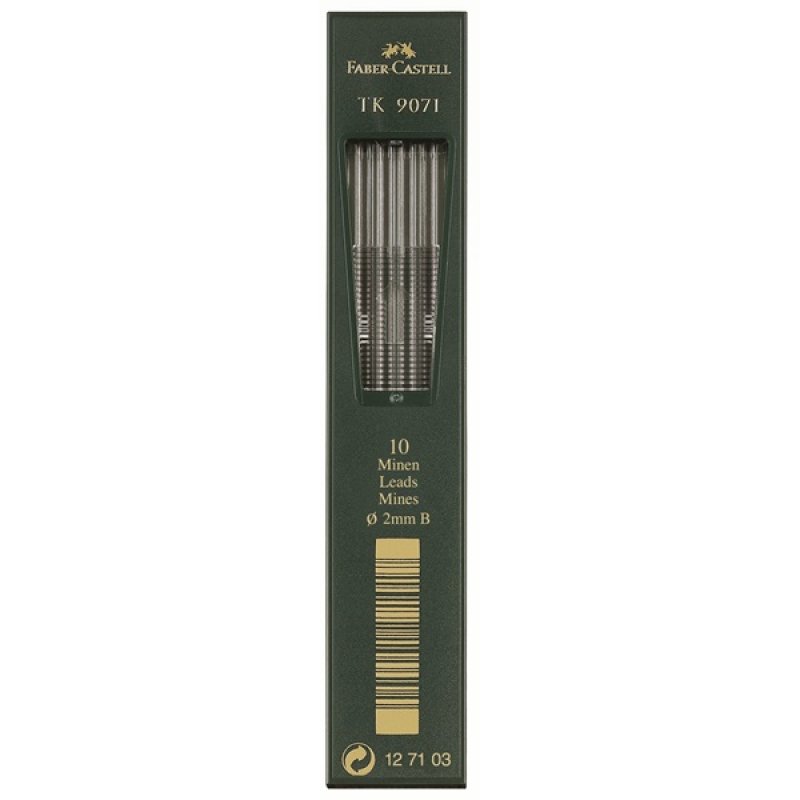 FABER-CASTELL Mines TK 9071, noir profond, degré dureté: 3B