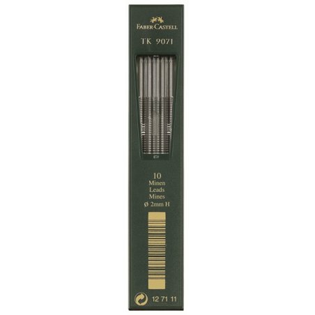 FABER-CASTELL Mines TK 9071, noir profond, degré dureté: H
