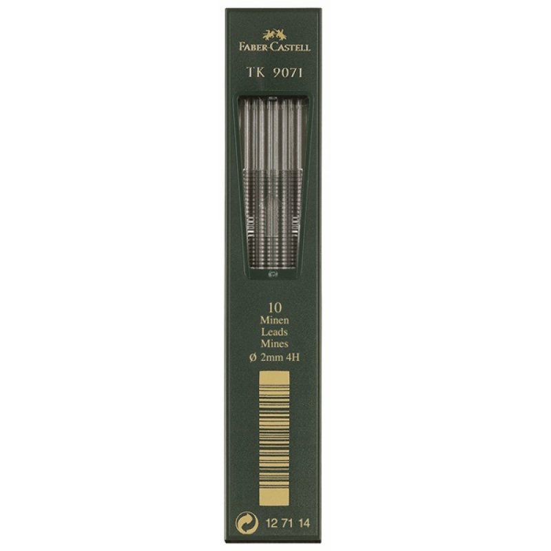 FABER-CASTELL Mines TK 9071, noir profond, degré dureté: 4H