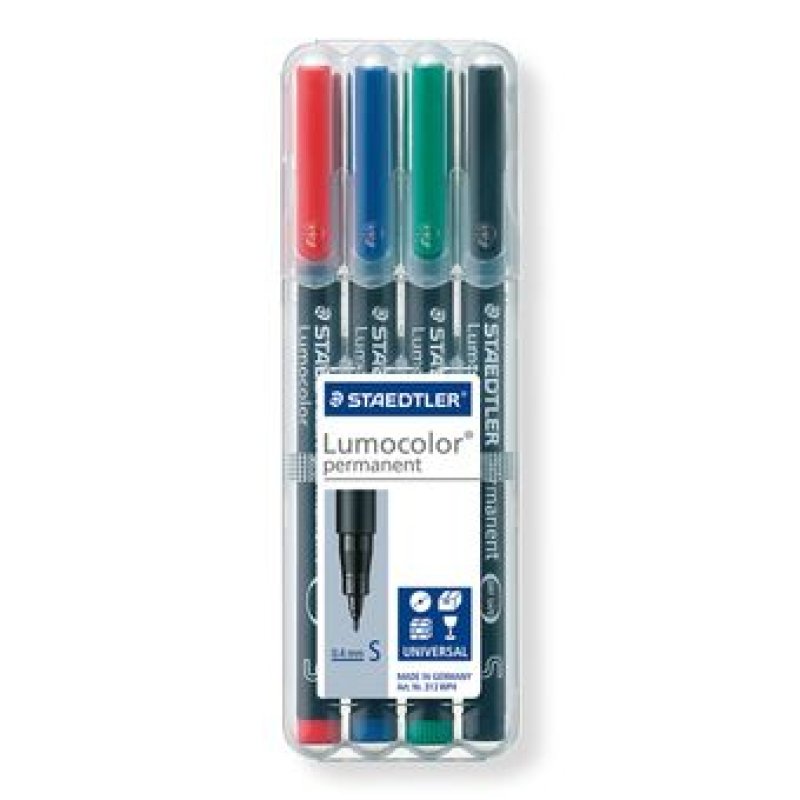 STAEDTLER Marqueur permanent 313S Lumocolor, étui de 4