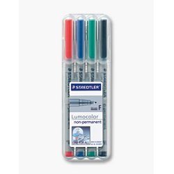 STAEDTLER Marqueur non permanent 316F Lumocolor, étui de 4