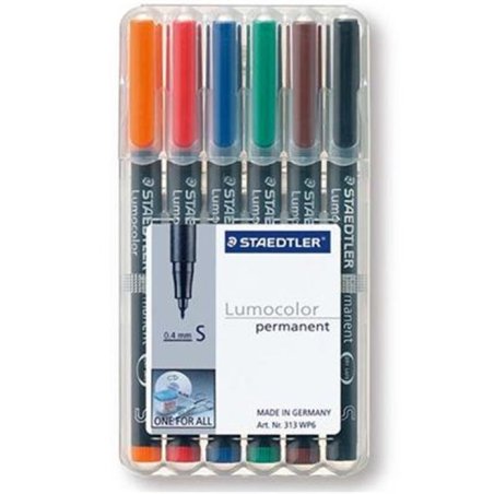 Staedtler 313 WP6 marqueur indélébile Noir, Bleu, Marron, Vert, Orange, Rouge 6 pièce(s)