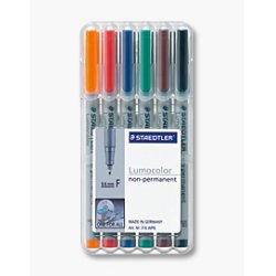 STAEDTLER Marqueur non permanent 316F Lumocolor, étui de 6