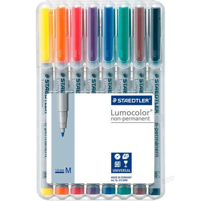 STAEDTLER Marqueur non permanent 315M Lumocolor, étui de 8