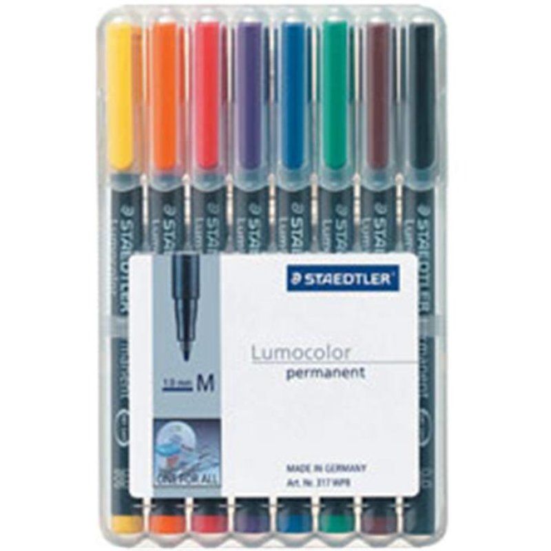 STAEDTLER Marqueur permanent 317M Lumocolor, étui de 8