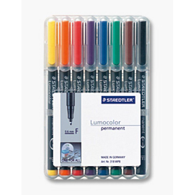 STAEDTLER Marqueur permanent 318F Lumocolor, étui de 8
