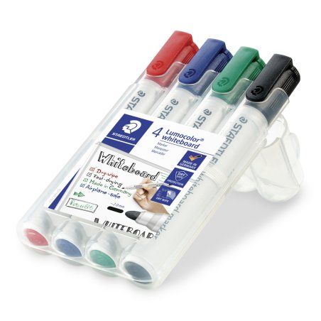 Staedtler Lumocolor marqueur 4 pièce(s) Pointe ogive Noir, Bleu, Vert, Rouge