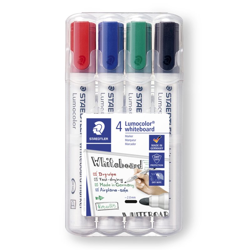 Staedtler Lumocolor marker 4 pc(s) Bullet tip Black, Blue, Green, Red