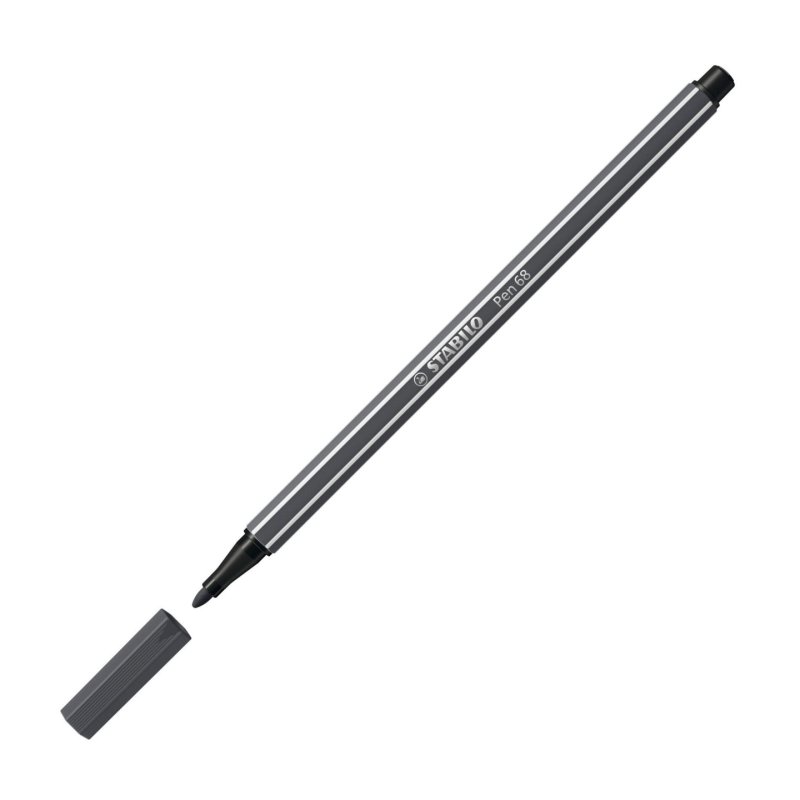 STABILO Stylo feutre Pen 68, gris noir