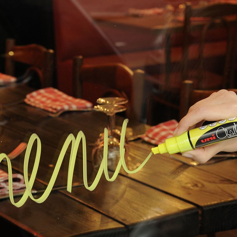 uni-ball Marqueur craie Chalk marker PWE8K, rose fluo