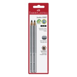 FABER-CASTELL Crayon graphite Jumbo GRIP, blister de 2