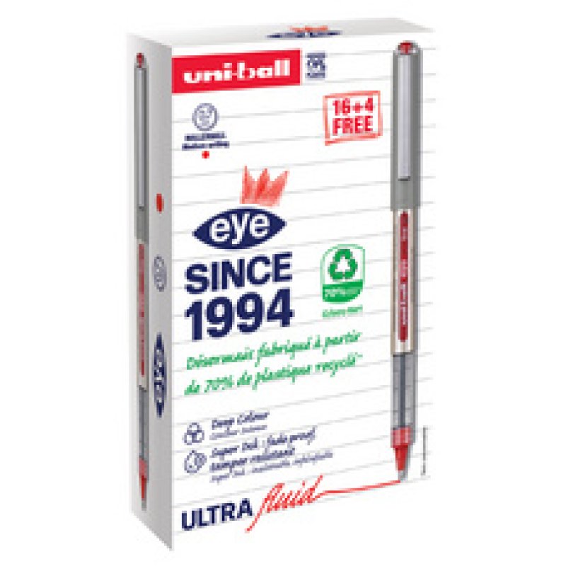 uni-ball Stylo roller eye fine UB-157E, VALUE PACK, noir