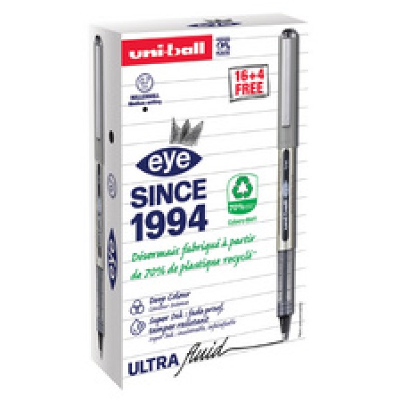 uni-ball Stylo roller eye fine UB-157E, VALUE PACK, bleu