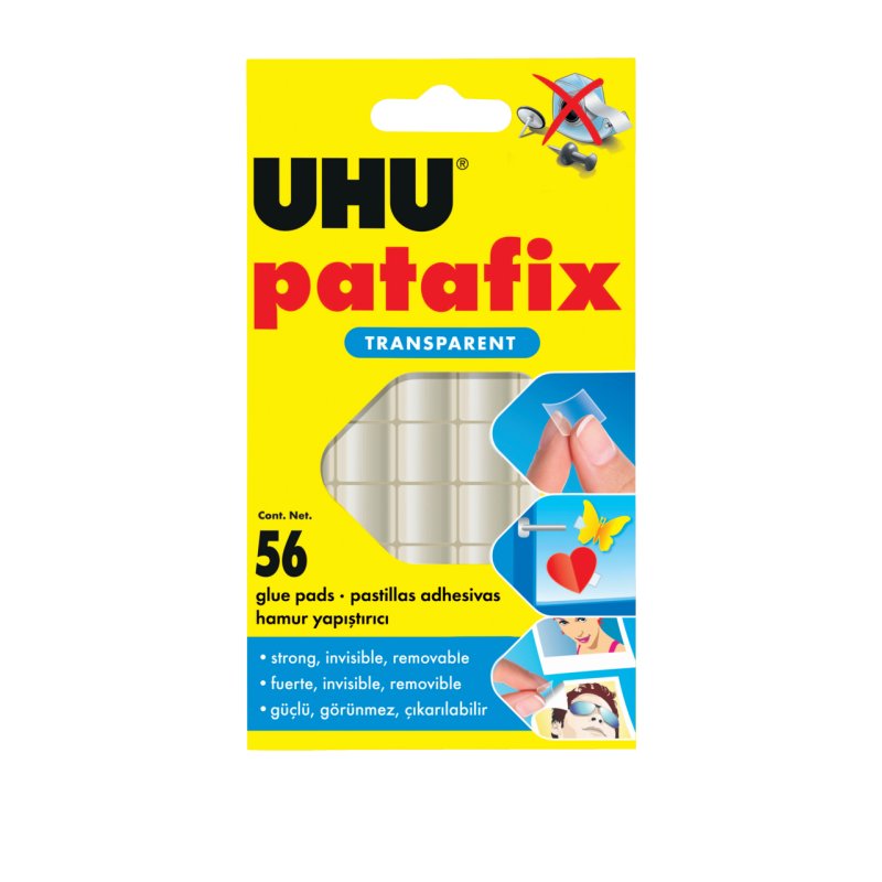 UHU Pastilles adhésives patafix, détachable, transparent