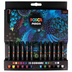POSCA Crayons de couleur PENCIL KPE200, étui carton de 6