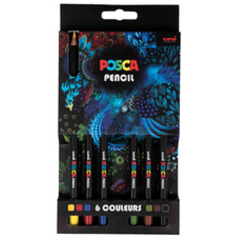 POSCA Crayons de couleur PENCIL KPE200, étui carton de 6