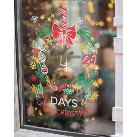 uni-ball Marqueur craie Chalk marker, coffret Noël TRADI