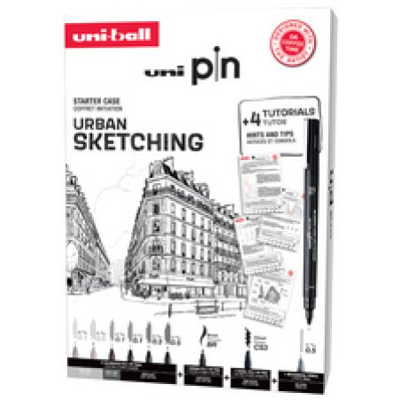 uni-ball Coffret d'initiation uni pin URBAN SKETCHING