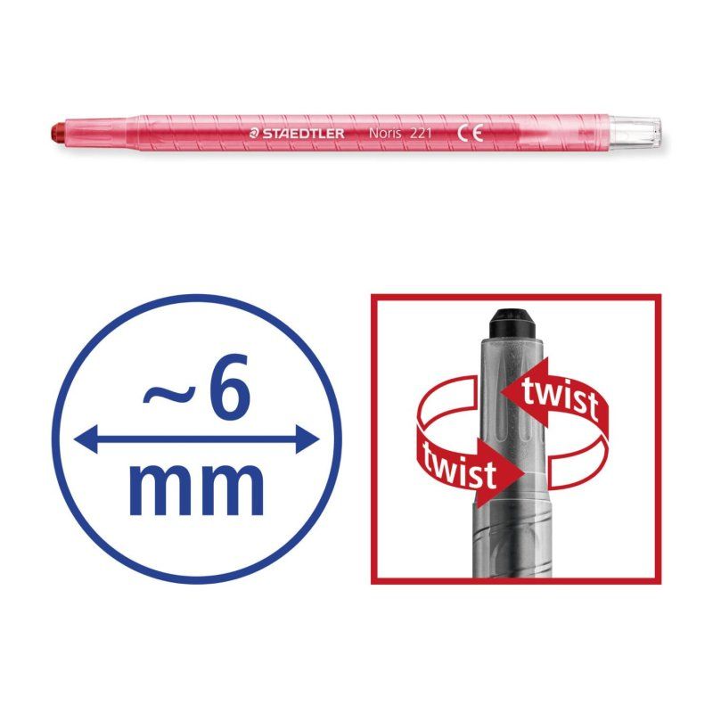STAEDTLER Crayon en cire Noris, étui plastique de 12