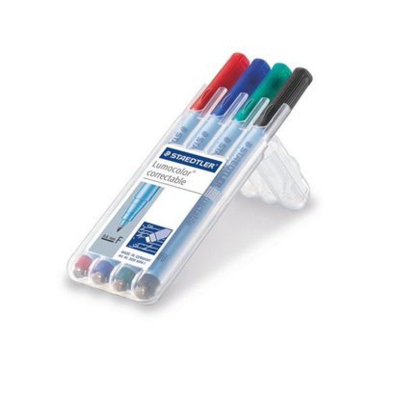 STAEDTLER Marqueur correctable 305F Lumocolor, étui de 4