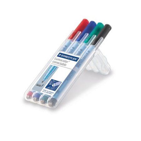 STAEDTLER Marqueur correctable 305F Lumocolor, étui de 4