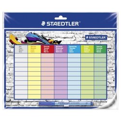 STAEDTLER Kit emploi du temps Lumocolor correctable, A4