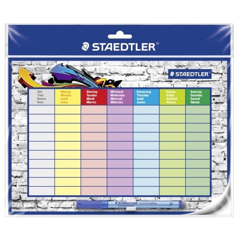 STAEDTLER Kit emploi du temps Lumocolor correctable, A4